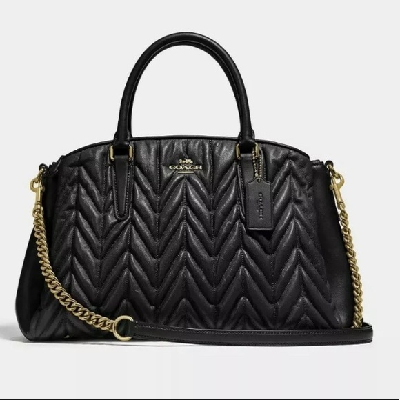 SOLD/Authentic Coach Quilted Calf leather Shoulder - Picture 2 of 8